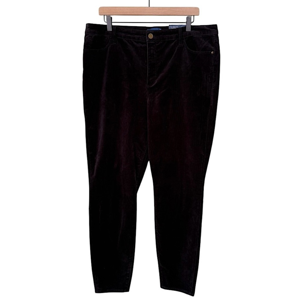 NWT Talbots Flawless High Waist Jegging Ankle Corduroy‎ Pants Black Size 16